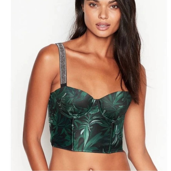 Victoria's Secret Other - 36D Victoria’s Secret Very Sexy Shine Strap Tropical Bustier Corset Bra Top